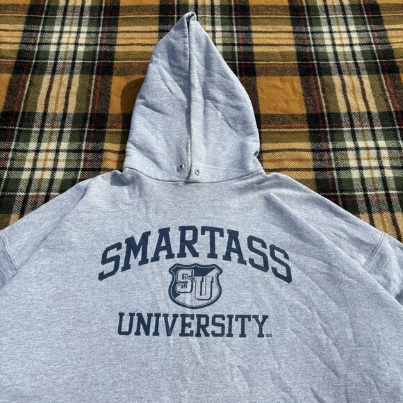 Vintage Smartass University Hoodie Men's XL Sweatshirt Humor Parody College - Picture 6 of 10